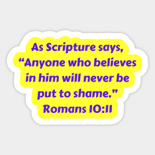 Bible Verse Romans 10:11 Sticker